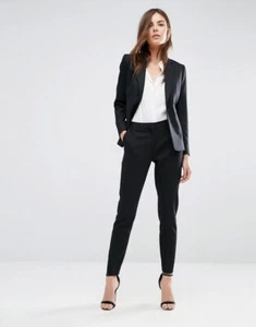 NEW REISS DARTMOUTH BLACK TEXTURED WOOL BLEND JACKET, TROUSERS & SKIRT SIZE 8/10 - Picture 1 of 13