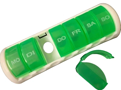 BIG Medikamentenbox COMFORT AID 7 Tage Tablettenbox Pillenbox Pillendose GRÜN - Bild 1 von 4