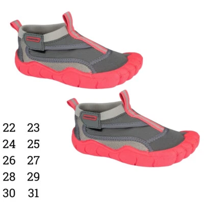Kinder Wasserschuhe grau / rosa rutschfeste Badeschuhe Strandschuhe Schuhe (000) - Bild 1 von 2