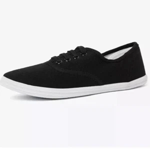Venus Celia Women's Canvas Lace Up Sneaker Black Size 8.5 - Picture 1 of 7