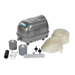 HOZELOCK POND AIR PUMP 1500 LPH L/H OUTDOOR KOI FISH OXYGEN WITH 2 AIR STONES - Picture 1 of 2