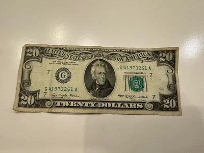 1977 $20 Dollars Federal Reserve Note G 41973261A - Image 1 of 2