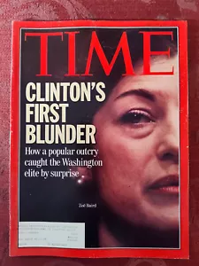 TIME Magazine February 1 1993 Feb 2/1/93 ZOE BAIRD Bill Clinton - Foto 1 di 1