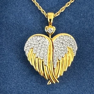 The Bradford Exchange Schutzengel Swarovski 24K vergoldet Medaillon - Bild 1 von 7