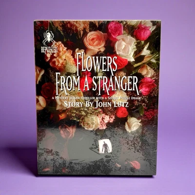 FLOWERS FROM A STRANGER MYSTERY Thriller BePuzzled NEW PUZZLE John Lutz 1000 pc - Image 1 of 4