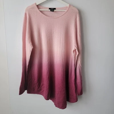 Lord & Taylor Mujer Ombre 100% Cachemira Túnica Suéter Talla 3X Asimétrico Foto 1 de 4