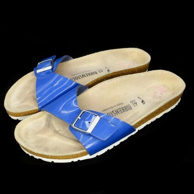 Sandalias sin cordones Birkenstock Madrid charol azul correa única para mujer 41 L10 Foto 1 de 4