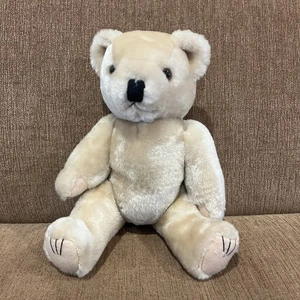 Vintage Retro Jointed Stuffed Animal Cream Teddy Bear Plush Toy - Picture 1 of 10