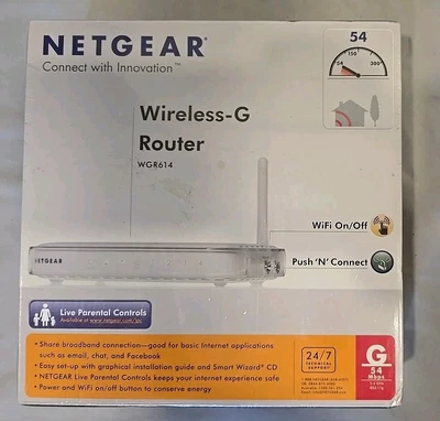 NETGEAR Wireless-G Router Internet Modem 54 Mbps 4-Port 10/100 WGR614NA - Image 1 of 4