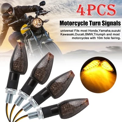 4 Stk LED Universal Motorrad Blinkleuchte Mini-Blinker für Quad Roller Lampe 12V - Bild 1 von 4