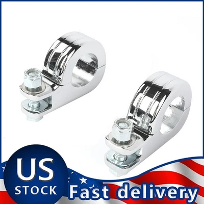 Chrome 1.25" 1-1/4" Foot Pegs Mounting Kit For Harley Highway Engine Guard Bars - Image 1 of 4