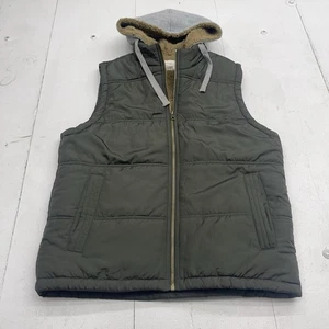 Weatherproof Vintage Green Sherpa Lined Hooded Puffer Vest Jacket Mens Size L - Picture 1 of 7