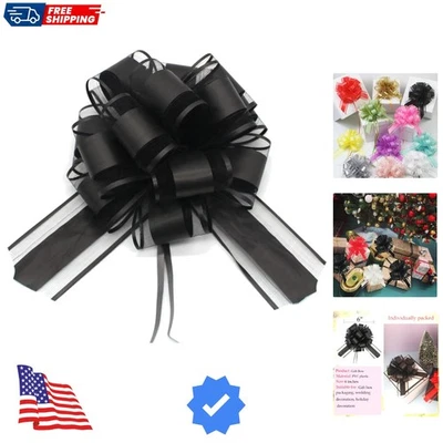 6 PIEZAS Arcos grandes, Arcos negros para envolver regalos, 6 pulgadas, para envolver gif... Foto 1 de 4