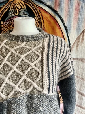 Jersey de Colección NEXT Petite Mezcla de Lana Tejido Gris Retazos Talla Única 42" Pecho Foto 1 de 4