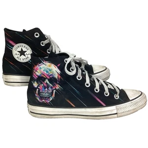 Converse CTAS Men's 6/Women's 8 Black Colorful Skull High Tops A07265F - Picture 1 of 10