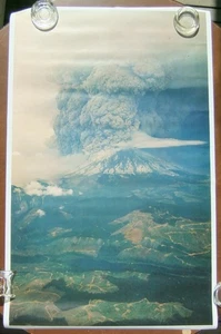 Vntg 1980 Mt. St. Helens Volcano Eruption Poster by Doug Oman & Jonathan Combs - Picture 1 of 6