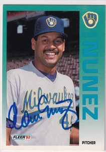Ed Nunez 1992 Fleer (TOUGH) SIGNED CARD AUTOGRAPHED Edwin - Picture 1 of 1