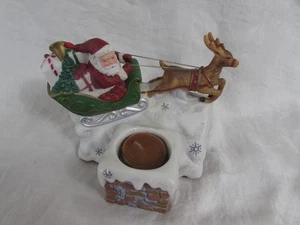 VTG Partylite Up On The Rooftop Tealight Holder candle votive Santa UNUSED box - Picture 1 of 6