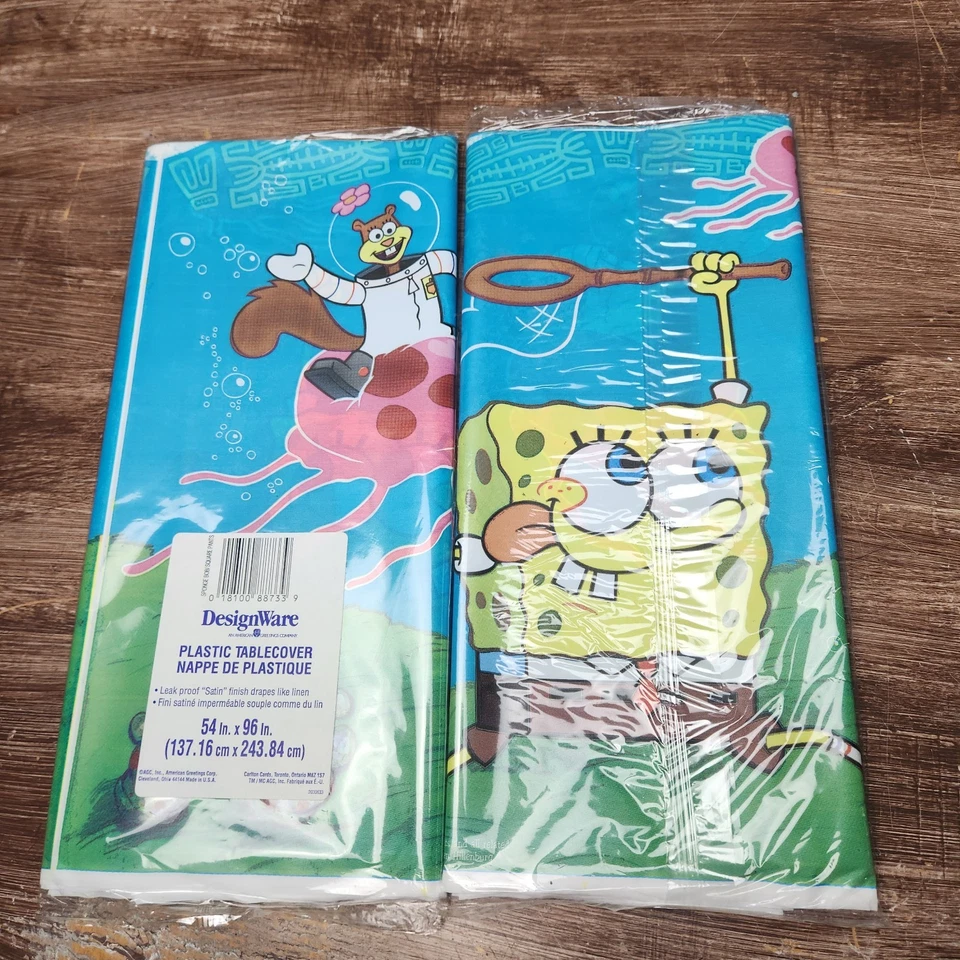 Sponge-Bob Party Supplies Tableware Plastic Table Cloth Birthday Party Squidward - Image 1 of 4