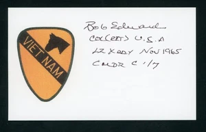 Robert Edwards Vietnam 1965 LZ Xray We Were Soldiers Signed 3x5 Card E28354 - Picture 1 of 1