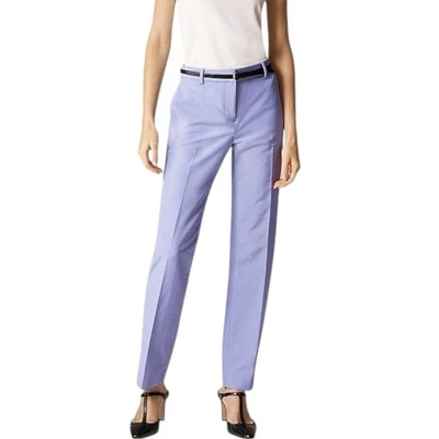 J. Pantalón Crew Kate Pierna Recta en Mezcla de Lino Elástico Talla 10 Pantalón en Periwinkle Foto 1 de 4