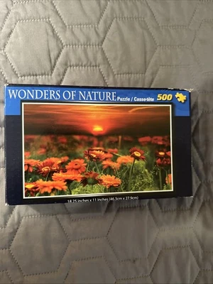 "Puzzle Wonders Of Nature 500 piezas 18,25""x11"" nuevo, hermosa puesta de sol, cardinal, 68877" Foto 1 de 4