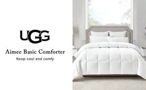 NWT UGG King Down Alternative Comforter "AIMEE" in Bright White; 110" X 96" - Picture 1 of 13