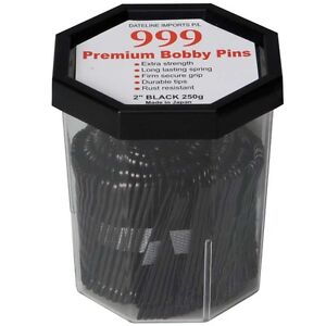 Dateline 999 Premium 2" Bobby Pins Black Durable Made in Japan - SALON