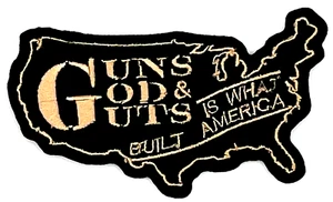 GUNS GOD & GUTS MOTORCYCLE NRA VEST EMBROIDERED IRON ON PATCH T-24 - Picture 1 of 1