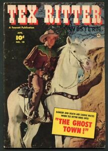 VINTAGE TEX RITTER WESTERN 1952 #10 COMIC BOOK....FAWCETT PUB. VG+