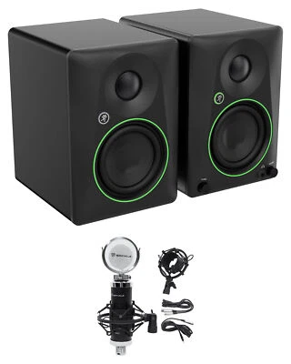 Pair Mackie CR4.5 4.5" Powered Studio Monitors w/ Tone Control+Microphone - Image 1 of 4