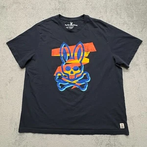 Psycho Bunny Logo Graphic Print T Shirt Mens Black 2XL Short Sleeve Crew - Picture 1 of 5