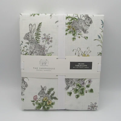 TOALHA DE MESA RACHEL ASHWELL EASTER ELYSE COELHINHOS ALGODÃO OBLONGA 60" X 102" NOVA - Imagem 1 de 4