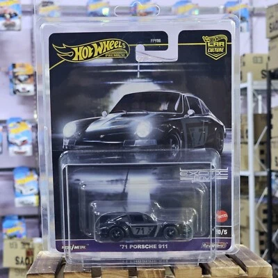 HOTWHEELS PREMIUM ЭКЗОТИЧЕСКАЯ ЗАВИСТЬ ' 71 PPORSCHE 911 ЧЕРНЫЙ 0/5 CHASE АВТОМОБИЛЬ ОГРАНИЧЕННОГО - Изображение 1 из 4