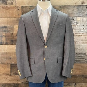 Hart Schaffner Marx Wool Hopsack Sport Coat Mens 40R Gray Blazer Suit Jacket - Picture 1 of 13