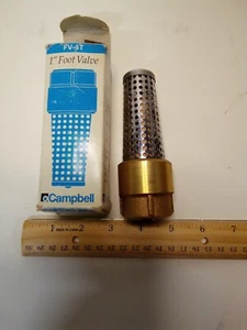 Campbell FV-4T 1" Fnpt Low Lead Brass Spring Foot Valve - Picture 1 of 4