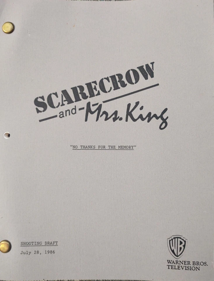 SCARECROW & MRS. KING SERIES NO THANKS FOR THE MEMORY SCRIPT KATE JACKSON (copy) - Image 1 of 1