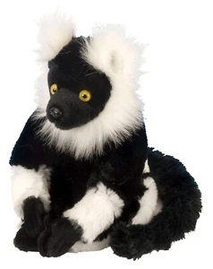 NEW WILD REPUBLIC 8" CUDDLEKINS BLACK WHITE RUFFED LEMUR CUDDLY SOFT TOY TEDDY - Picture 1 of 1