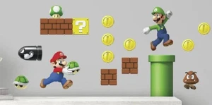 Super Mario Bros Build Scene Luigi Peel Stick Wall Decal Sticker Art RMK2351SCS - Picture 1 of 2