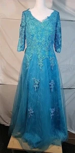 NWT Wear Your Love Blue Formal Size 10 Ball Gown Mother Of Bride Bridesmaid - Picture 1 of 14