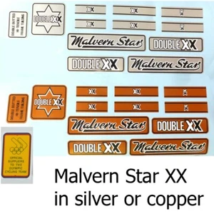 Malvern Star Double XX decals for vintage bicycle choice one set per sale choice - Picture 1 of 1