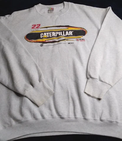 Vintage 2001 NASCAR Ward Burton #22 Caterpillar CAT Sweatshirt Men's Sz 2XL Cover