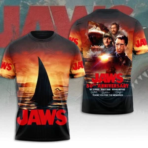 Jaws 50th Anniversary Thank You For The Memories Signatures 3D T-Shirt - Bild 1 von 2