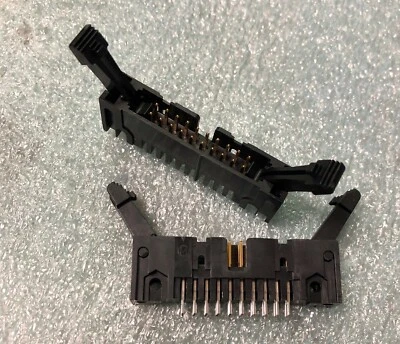 METHODE 910816121001 Shrouded Header Lock Type Dual Row Straight 20-Pin GOLD  - Image 1 of 2