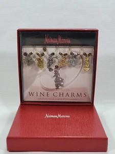 Vintage Neiman Marcus Wine Charms Holiday Collection New in Original Gift Box - Picture 1 of 2