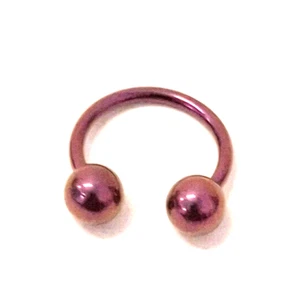 Oreja de pezón de herradura calibre 14 1/2" 6 mm bolas titanio púrpura mediano IP * - Imagen 1 de 4