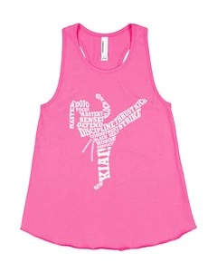 Girls Karate Typography Girls Racerback Tank Top Martial Arts Gift Idea - Picture 1 of 6