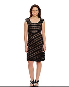 Max Studio M.S.S.P. Vestido vaina empalmado de encaje floral talla S, M, L precio de venta sugerido por el fabricante 118 USD - Imagen 1 de 2