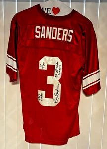 Barry Sanders Signed Nike Wichita North H.S. Jersey Auto w/ Multiple Stats - JSA - Picture 1 of 6