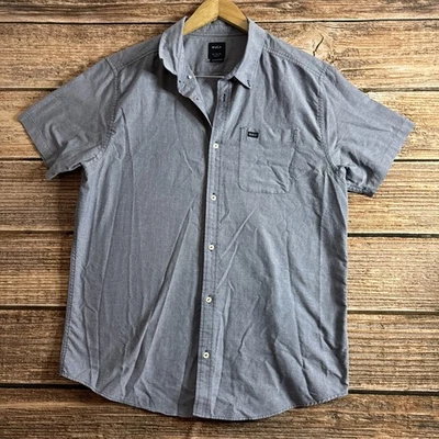 Camisa con botones RVCA para hombre extra grande calce ajustado manga corta informal Foto 1 de 4